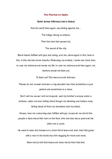 Pdf Tres Poemas En Inglés