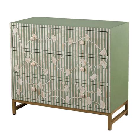 Комод зеленый инкрустация костью Green Flowers по цене 202 800 руб ...