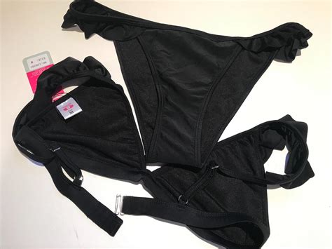 SHEKINI Costume Da Bagno Donna Sexy V Profonda Bikini Beachwear Ruffles Flounce Regolabile