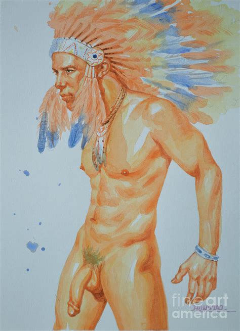 Original Watercolor Painting Art Male Nude Men Gay Interest Sailor On Paper 12 02 01 Painting