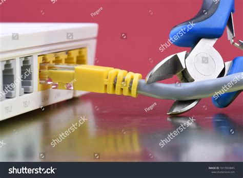 break  network connection failure problem stock photo