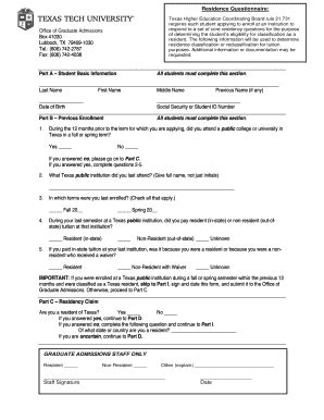 Fillable Online Residence Questionnaire Fax Email Print Pdffiller