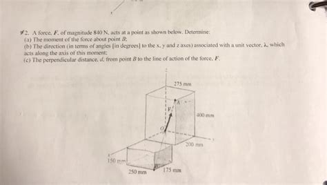 Solved A Force F Of Magnitude N Acts At A Point As Chegg