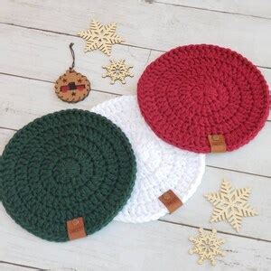 Crochet Potholder Crochet Trivet Christmas Decor Large Crochet Potholder Hot Pad Trivet Hot