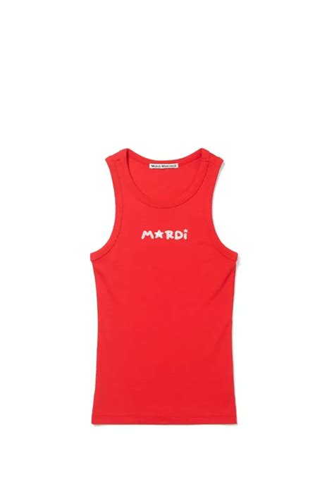 Jual Mardi Mercredi Tank Racer Mardi Star Logo Red Beige Original