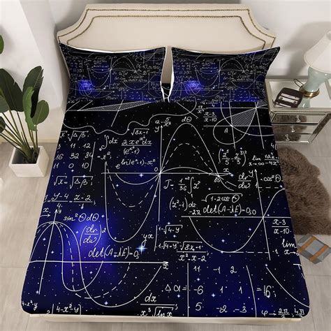 Amazon.com: Mathematics Formula Fitted Sheet Twin Size Math Equation
