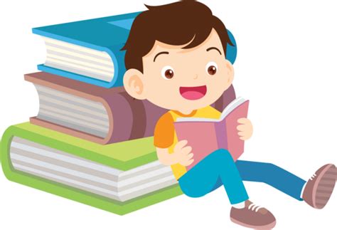 Children Reading Books PNGs for Free Download