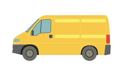 Large Yellow Van On A White Background Vector Vector Art At