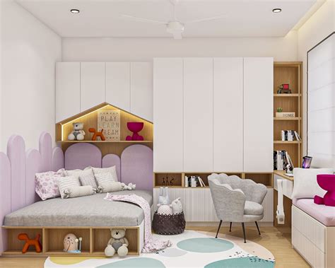 Kids Bedroom Design With Wooden Floor Tiles Livspace