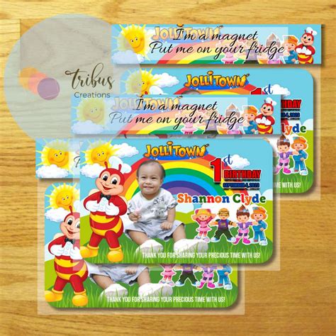 Jollibee Theme Ref Magnet Atm Size Glittery Shopee Philippines