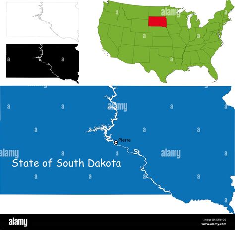 south dakota map stock photo alamy