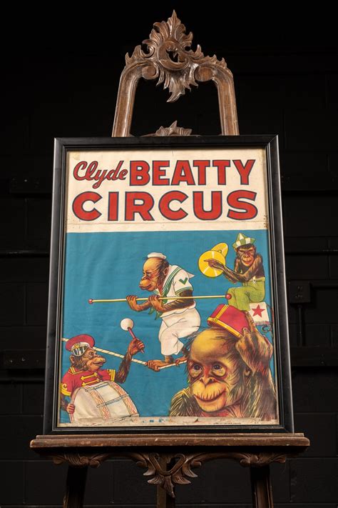 c. 1950 Clyde Beatty Circus Lithograph Poster – Industrial Artifacts