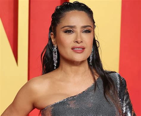 Salma Hayek Shows Off Fit Figure Saying Its Ok To Be Blue
