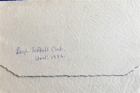 Leighfootballclub C1932 Cover Leigh And District Historical Society