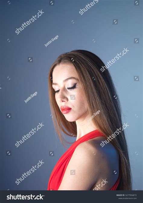 Beauty Portrait Session Nude Makeup Blue Stock Photo Shutterstock