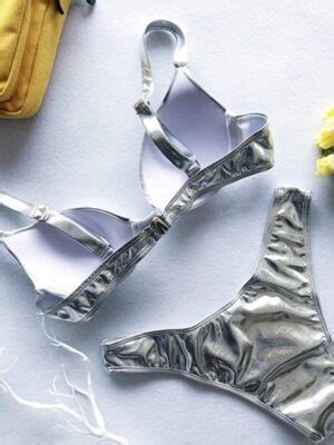 Hot Shiny Bikini Leather PVC Wetlook Metallic Free Shipping