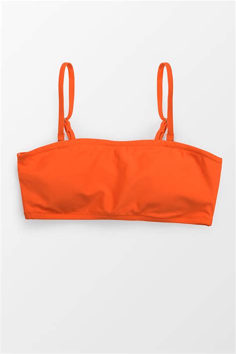 Orange Bandeau Bikini Top Cupshe Au