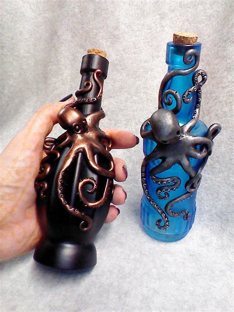 Small Kraken Octopus Sculpted Bottles By Missnicka On Deviantart