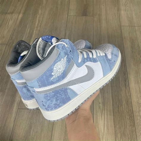 FULL BOX Giày 𝐉𝐨𝐫𝐝𝐚𝐧 hyper royal xanh nỉ cao cổ mới Giày JD xanh loang nam nữ hot nhất