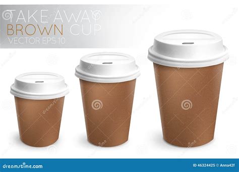 Take Away Paper Cup Brown Stock Vector Illustration Of Beverage