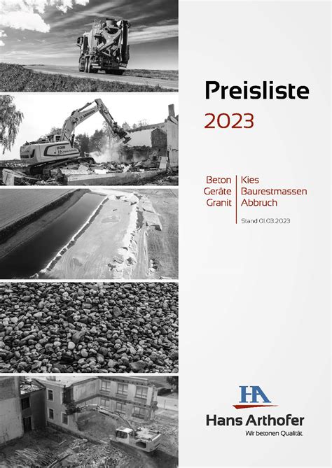 Preisliste Beton Ger Te Kies Granit Entsorgung Hans