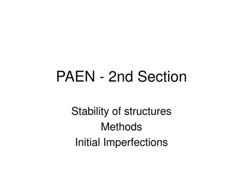 Ppt Paen 2nd Section Powerpoint Presentation Free Download Id