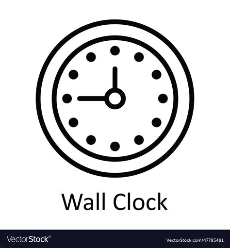 Wall Clock Outline Icon Design Royalty Free Vector Image