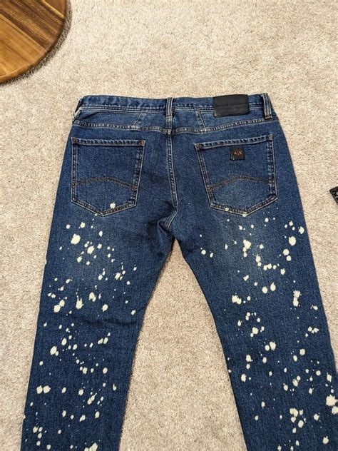 Armani Exchange Bleach Paint Splatter Distressed Deni Gem