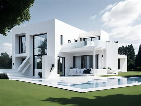 Premium AI Image | a modern white color house with beautiful exterior