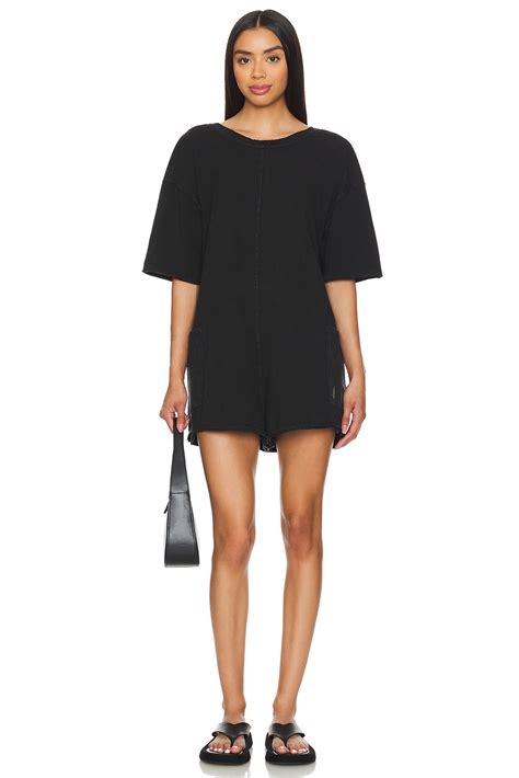 Free People X FP Movement Hot Shot Tee Romper In Black In Black REVOLVE