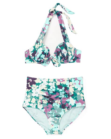 Shelby Floral Green Two Piece Contour Demi Bikini DD DD Adore Me