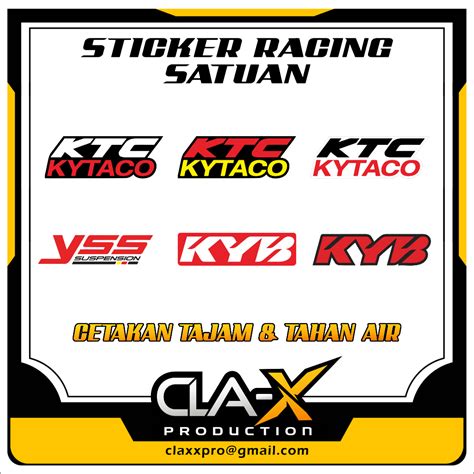 Jual STICKER KTC KYTACO KYB YSS RACING STIKER MOTOR SATUAN