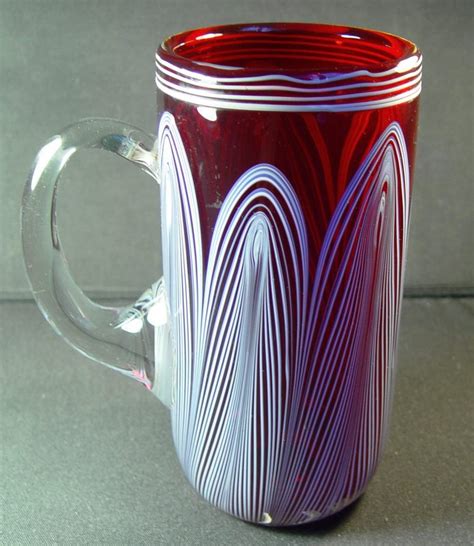 Кружка рубиновое стекло стекольный завод Неман БССР мастер Анатолий ...