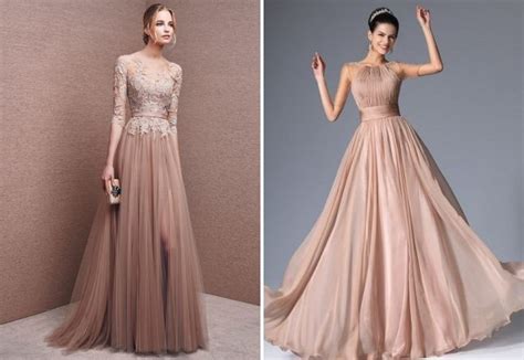 Модное бежевое платье – длинное в пол и короткое, вечернее и ...