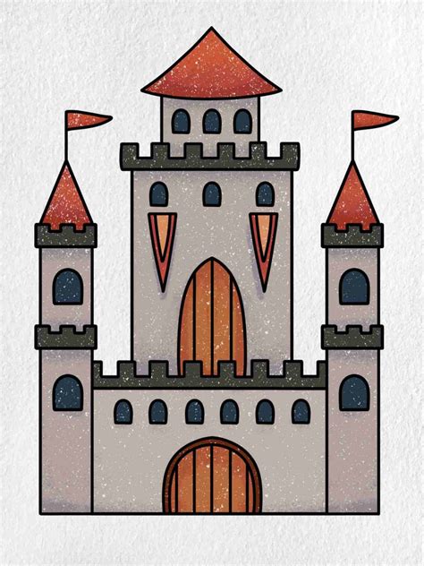 How To Draw A Medieval Castle Helloartsy