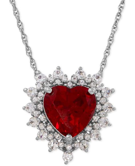 Macys Lab Grown Ruby 4 Ct Tw And White Sapphire 1 Ct Tw