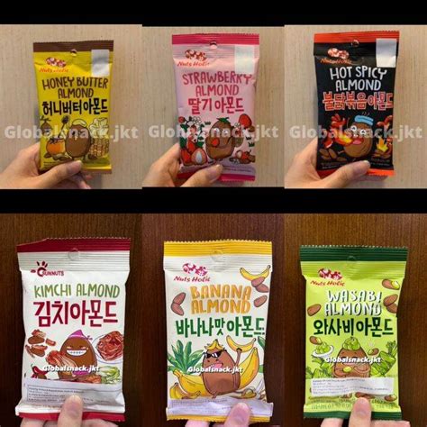 Nuts Holic Honey Butter Almond Hot Spicy Almond Strawberry Almond Kimchi Almond Wasabi