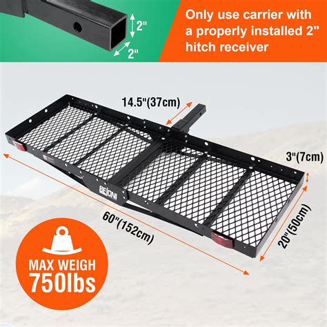 Snapklik.com : 60" L X 20" W Tray Hitch Cargo Carrier, 750 Lbs Capacity