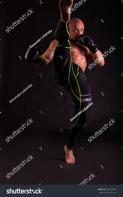 Muscular Fighter Naked Torso Boxing Gloves Stock Photo 424754662 Shutterstock