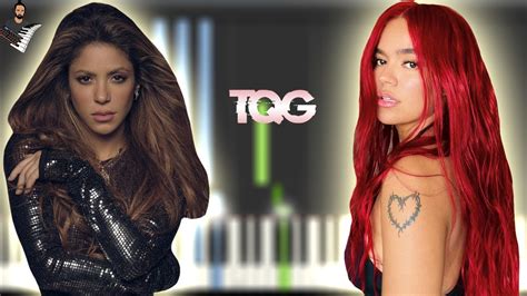 Karol G And Shakira Tqg Instrumental Piano Tutorial Partitura Karaoke Midi Youtube