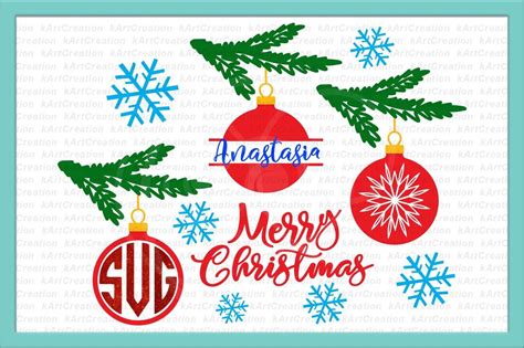 Monogram Christmas Ornament Svg