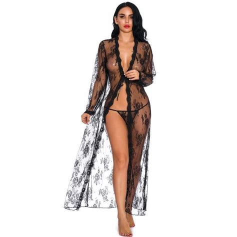 Ensemble De Lingerie Jupon Sexy En Dentelle Pour Femmes Robe Longue En Maille Lingerie Sous