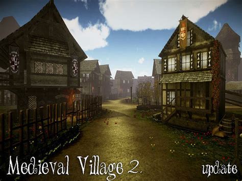 3d Model Medieval Village 2 Update Vr Ar Low Poly Cgtrader