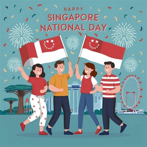 Premium Photo Joyful Celebrations Happy Singapore National Day