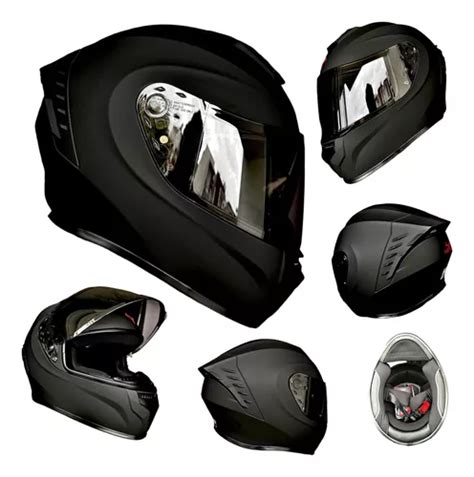 Casco Para Moto Negro Mate Certificado Dot Cerrado Xbull