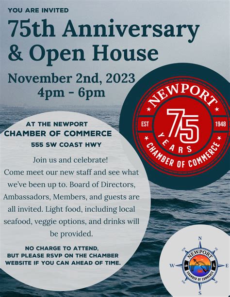 75th Anniversary Party/Open House! - Greater Newport Chamber of Commerce