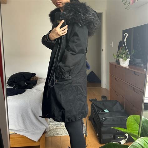 Genuine Rabbit Fur Lined Fox Fur Hood Winter Parka Gem