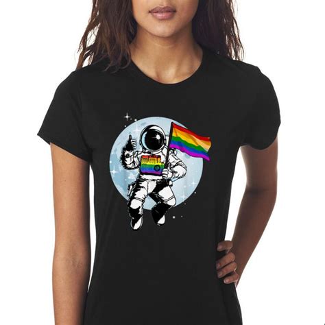 Awesome Gay Pride Flag Lgbt Astronaut Shirt