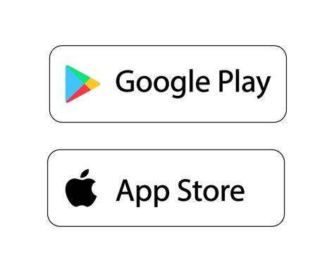 Google Play, Apple Store logo, icon, button. 16290534 Vector Art at