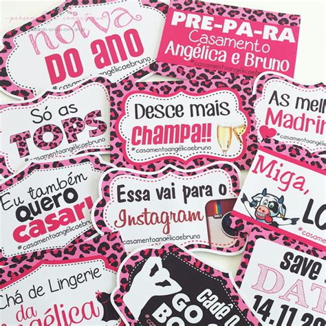 Plaquinhas Para Ch De Lingerie Oncinha Rosa V O Montadas